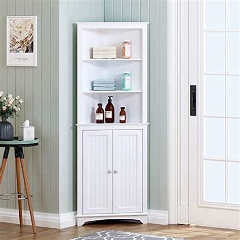 White Wood Corner Bathroom Cabinet – Semis Online