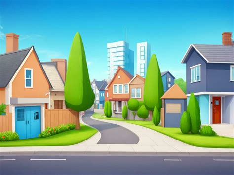 3D Animation Style Free vector City scene with landscape car and ...