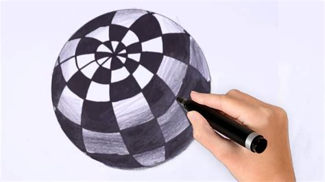 How To Draw Geometric Ball ! 3d Ball Drawing ! Optical illusion ! Veary Easy Step By Step ...