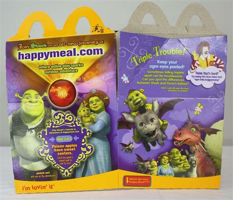 ORIGINAL Vintage 2007 McDonald's Shrek the Third Happy Meal Box - Other