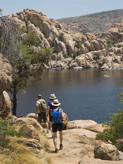 Prescott AZ Watson Lake Hiking Loop: Granite Dells, Coves & Waterfall