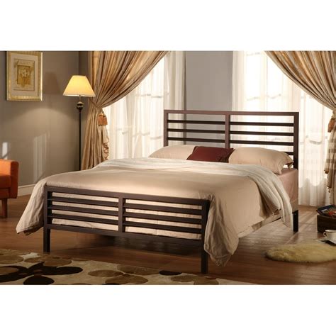 Sacramento Metal Bed Frame, Queen, Bronze, Modern (Slatted Headboard ...