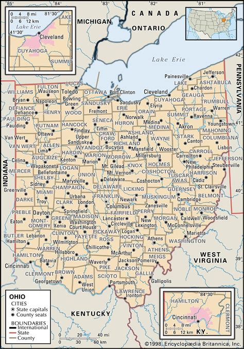 State and County Maps of Ohio