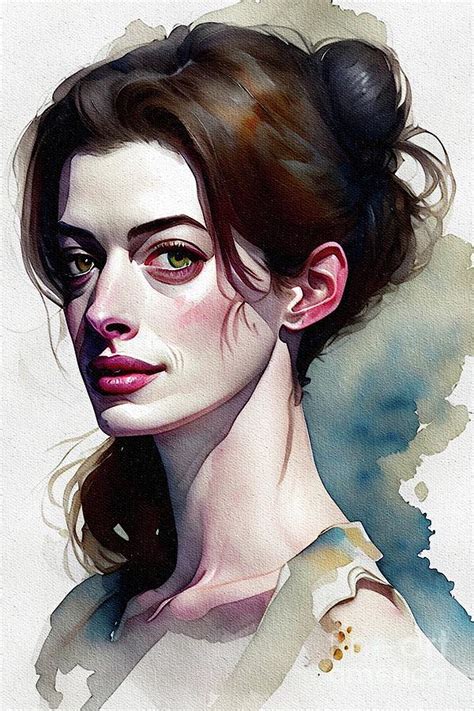 Anne Hathaway, Actress Painting by John Springfield - Fine Art America