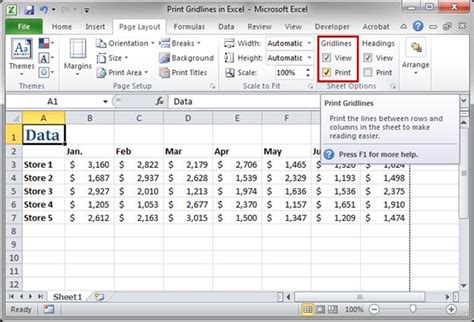 Print Gridlines in Excel - TeachExcel.com