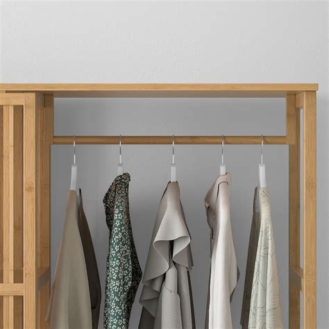 NORDKISA Open wardrobe with sliding door, bamboo - Get it here - IKEA