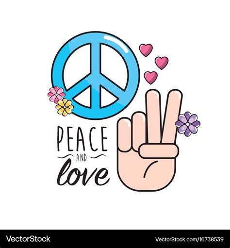 Peace and love symbol and global spirit Royalty Free Vector