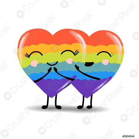 Gay Pride LGBT concept Cartoon vector colorful illustration Valentines ...