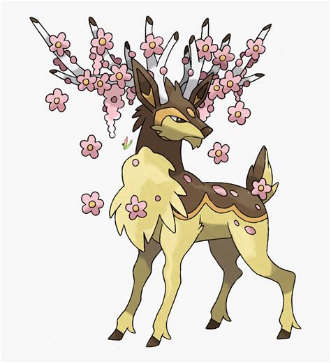 Drawing Spring Favourite Season - Mega Evolution Sawsbuck Pokemon, HD Png Download - kindpng