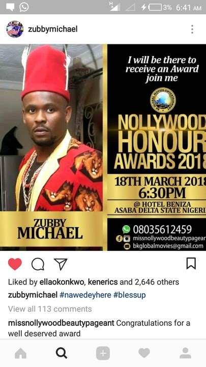 Nollywood Actor Zubby Michael Celebrate Nomination Of Award On ...