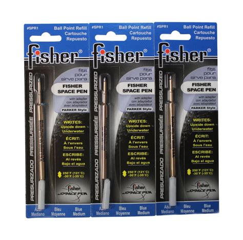 Fisher Space Pen SPR1 Refills for Bullet Fisher Space Pen, Blue,3 Pack - Walmart.com