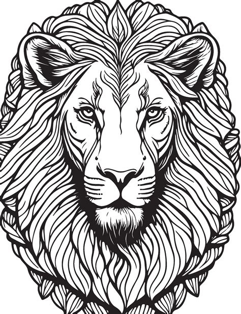 Lion Mandala Coloring Page for Adults 26137051 Vector Art at Vecteezy