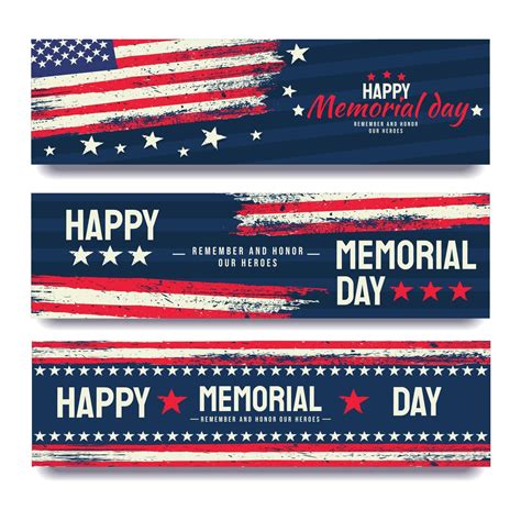 American Memorial Day Banner with Rough Effect 2157586 Vector Art at ...