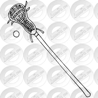 Lacrosse Stick Outline for Classroom / Therapy Use - Great Lacrosse Stick Clipart