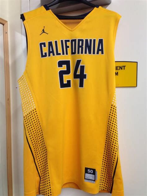 Cal's new golden Jordan basketball jerseys.