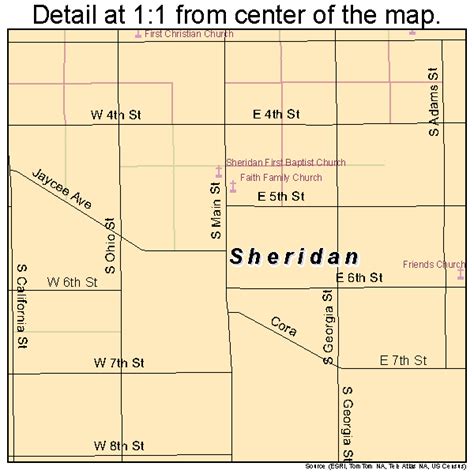 Sheridan Indiana Street Map 1869354