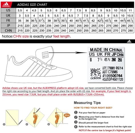 Adidas Shoe Size Chart For Kids