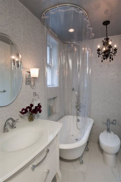 Clawfoot Tub Shower Curtain Rod Ceiling Mount | Shelly Lighting