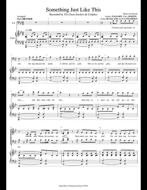 Something Just Like This sheet music for Piano, Voice download free in ...