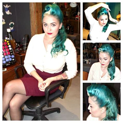 Psychobilly Hair - Turquoise Quiff