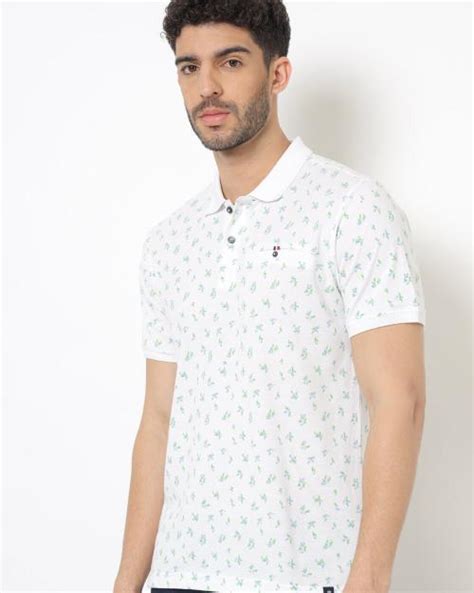 Buy Floral Print Cotton Polo T-shirt Online at Best Prices in India ...