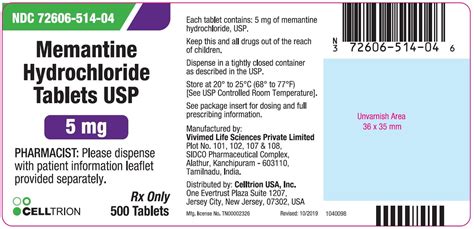 Memantine Tablets - FDA prescribing information, side effects and uses