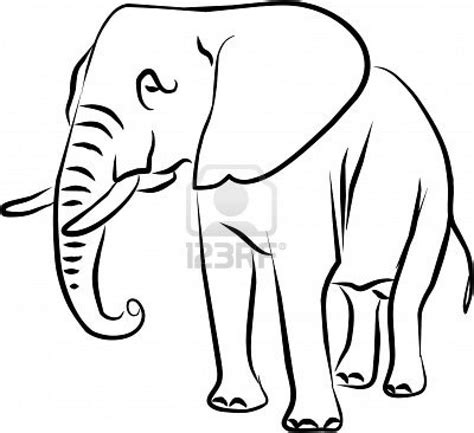 African elephant drawing big-eared black and white | Elephant drawing ...