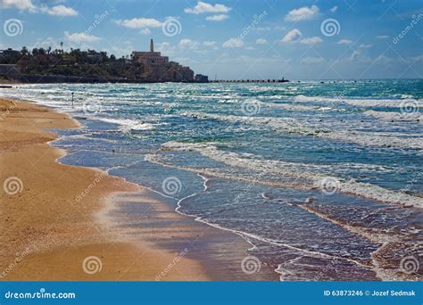 The Beach of Tel Aviv and Jaffa Stock Photo - Image of city, israel ...