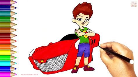 HOW TO DRAW KICKO AND SUPER SPEEDO CAR CARTOON STEP BY STEP ! KIDS DRAWING BOOK - YouTube