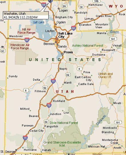 Washakie, Utah Map