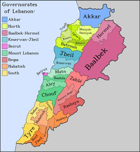 The Governorates and Districts of Lebanon by Luis2100PT on DeviantArt