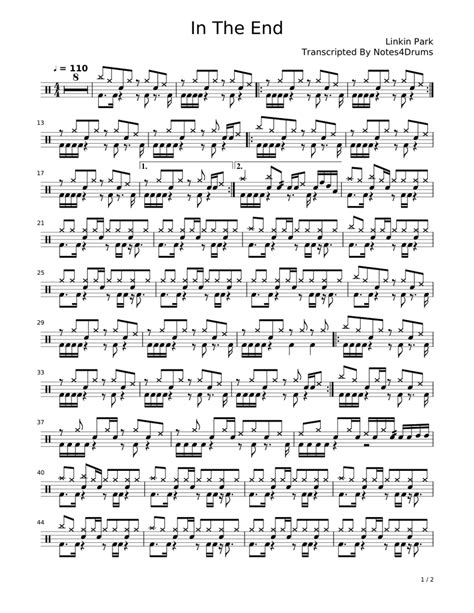 In The End by Linkin Park - Drums Sheet music for Percussion | Download ...