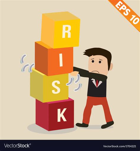 Cartoon Businessman with risk management concept