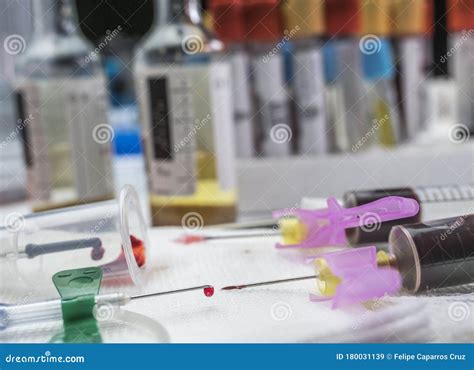 Aerobic and Anaerobic Blood Culture Sampling in a Hospital Stock Image - Image of plastic ...