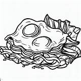 Yummy Bacon And Fried Egg Coloring Pages  For Kids – Smart sketch template
