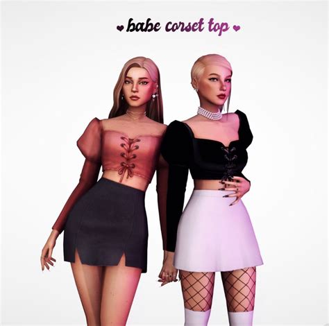 sims, spice and everything nice : arethabee: babe corset top base game compatible... in 2021 ...