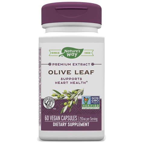 Nature's Way Olive Leaf Standardized Dietary Supplement Capsules ...