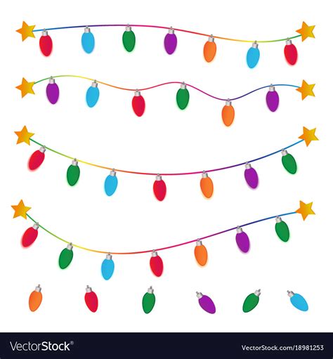 String christmas lights on white background Vector Image