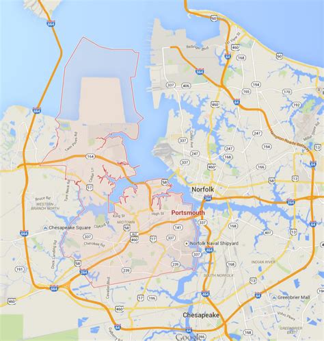 Portsmouth Virginia Map - United States