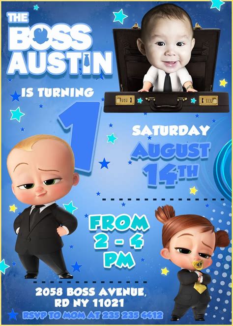 The Boss Baby Birthday Invitation - oscarsitosroom | Baby birthday party boy, Baby birthday ...