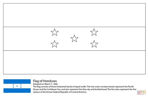 Flag of Honduras coloring page | Free Printable Coloring Pages