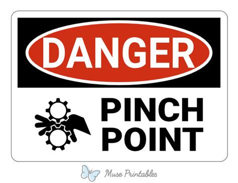 Printable Pinch Point Danger Sign