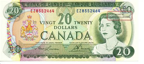 1969 Canadian Paper Money $20 Dollar Bills " Rare Valued Serial " & Uncirculated