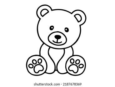 Beautiful Teddy Bear Outline Design Stock Vector (Royalty Free ...