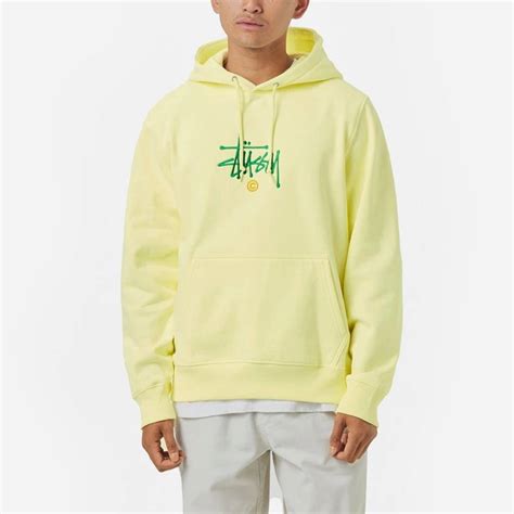 Stussy Copyright Embroidered Hoodie - Yellow | The Sole Supplier