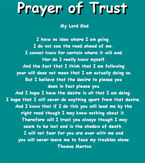 INSPIRATIONAL WINDOW – Prayer of Trust