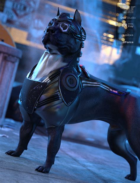 K92020 CyberPunk Armor and Custom Breed for Dog 8 | Daz 3D