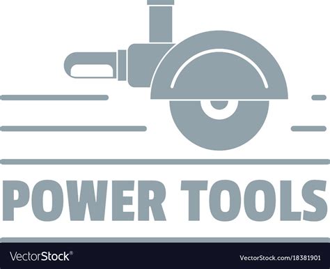 Power tool metal logo simple gray style Royalty Free Vector