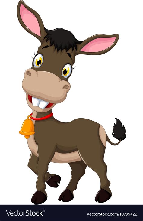 Funny donkey cartoon posing Royalty Free Vector Image