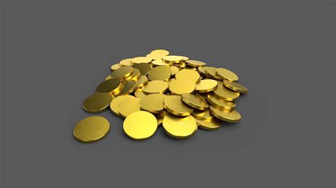 3D model Gold Coin Pile VR / AR / low-poly | CGTrader